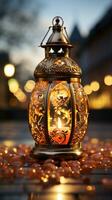 AI generated Luxury oriental lantern light aesthetic decoration photo