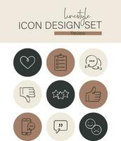 Linestyle Icon Design Set Review vector