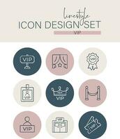 Linestyle Icon Design Set VIP vector