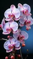 ai generado púrpura orquídea macro fotografía y flor foto