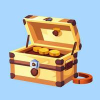 AI generated Treasure Box Game Icon Clip Art Sticker Decoration Simple Background photo