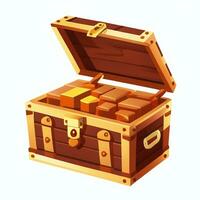 AI generated Treasure Box Game Icon Clip Art Sticker Decoration Simple Background photo