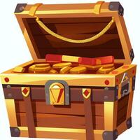 AI generated Treasure Box Game Icon Clip Art Sticker Decoration Simple Background photo