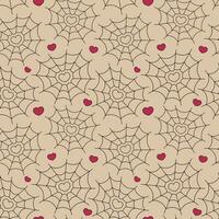 Seamless pattern with Spider web in the shape of a heart vector