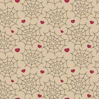 Seamless pattern with Spider web in the shape of a heart vector