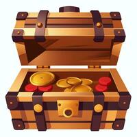 AI generated Treasure Box Game Icon Clip Art Sticker Decoration Simple Background photo