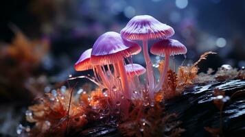 Mushroom plant background photo realistic AI generated