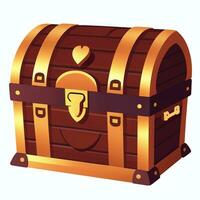 AI generated Treasure Box Game Icon Clip Art Sticker Decoration Simple Background photo