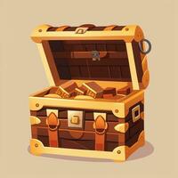 AI generated Treasure Box Game Icon Clip Art Sticker Decoration Simple Background photo