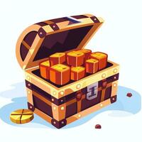 AI generated Treasure Box Game Icon Clip Art Sticker Decoration Simple Background photo