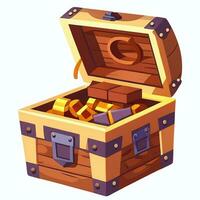 AI generated Treasure Box Game Icon Clip Art Sticker Decoration Simple Background photo