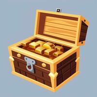 AI generated Treasure Box Game Icon Clip Art Sticker Decoration Simple Background photo