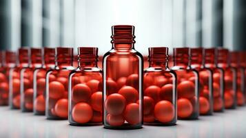 Capsule red medicine vitamin photo realistic AI generated