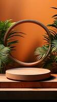 AI generated Minimalist podium stage simple show product mockup photo