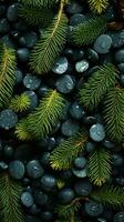 Pine forest tree winter story background AI generated photo