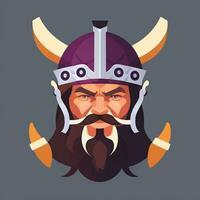 AI generated Viking Gamer Logo Avatar Clip Art Icon Sticker Decoration Simple Background photo