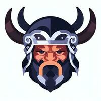 AI generated Viking Gamer Logo Avatar Clip Art Icon Sticker Decoration Simple Background photo