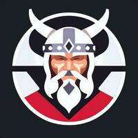 ai generado vikingo jugador logo avatar acortar Arte icono pegatina decoración sencillo antecedentes foto