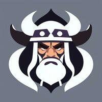 ai generado vikingo jugador logo avatar acortar Arte icono pegatina decoración sencillo antecedentes foto