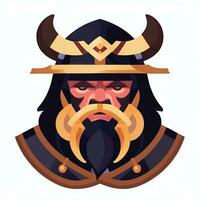 AI generated Viking Gamer Logo Avatar Clip Art Icon Sticker Decoration Simple Background photo