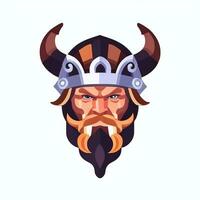 AI generated Viking Gamer Logo Avatar Clip Art Icon Sticker Decoration Simple Background photo