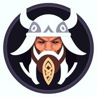 AI generated Viking Gamer Logo Avatar Clip Art Icon Sticker Decoration Simple Background photo