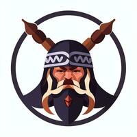 ai generado vikingo jugador logo avatar acortar Arte icono pegatina decoración sencillo antecedentes foto