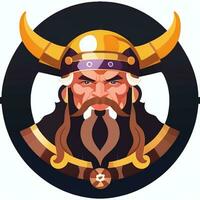AI generated Viking Gamer Logo Avatar Clip Art Icon Sticker Decoration Simple Background photo