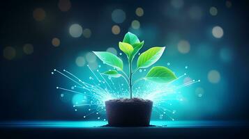AI generated growth business plant photo