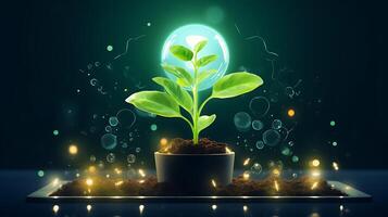 AI generated growth business plant photo