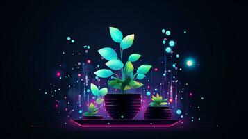 AI generated growth business plant photo