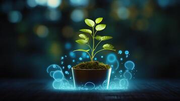 AI generated growth business plant photo