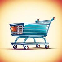 AI generated shop basket cart car photo