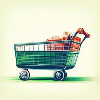 AI generated shop basket cart car photo