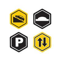 Traffic sign icon, logo vector illustration design template