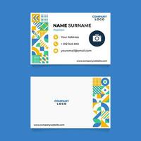 Abstract Geometric Name Card Design for Business or Company vector