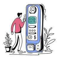 Contactless payments flat illustration in this graphic. technique is commonly used in infographics illustrations to make complex data more digestible visually appealing vector