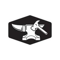 Blacksmith logo icon design vector illustration.