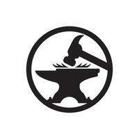 Blacksmith logo icon design vector illustration.