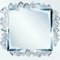 a square frame made of diamonds on a white background generative ai photo