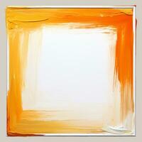 an orange and white square painting on a beige background generative ai photo