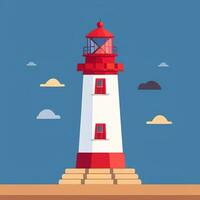 AI generated Lighthouse Logo Avatar Clip Art Icon Sticker Decoration Simple Background photo