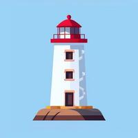 AI generated Lighthouse Logo Avatar Clip Art Icon Sticker Decoration Simple Background photo