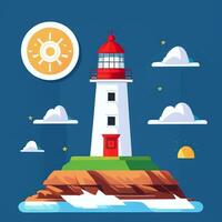 AI generated Lighthouse Logo Avatar Clip Art Icon Sticker Decoration Simple Background photo