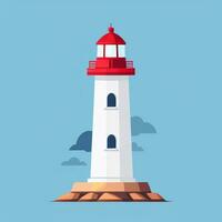 AI generated Lighthouse Logo Avatar Clip Art Icon Sticker Decoration Simple Background photo