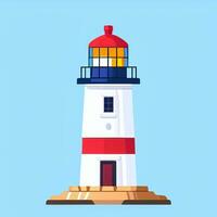 AI generated Lighthouse Logo Avatar Clip Art Icon Sticker Decoration Simple Background photo