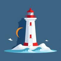 AI generated Lighthouse Logo Avatar Clip Art Icon Sticker Decoration Simple Background photo