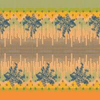 Yellow and grey floral textile design vector