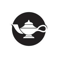 magic lamp genie icon logo template vector