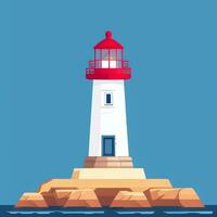 AI generated Lighthouse Logo Avatar Clip Art Icon Sticker Decoration Simple Background photo